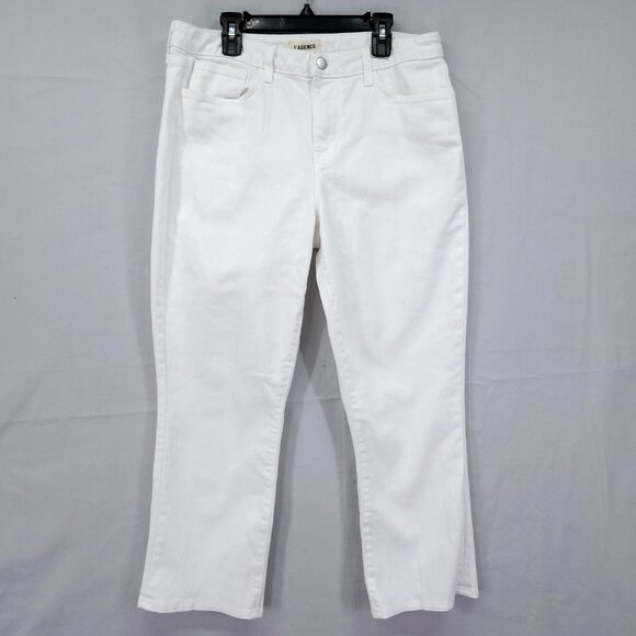 L’Agence Straight Leg Jeans 30 High Rise Baggie Cropped 24" White - Picture 1 of 12